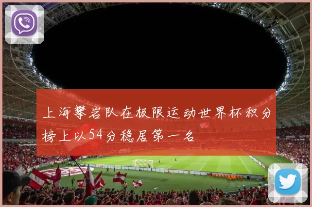上海攀岩队在极限运动世界杯积分榜上以54分稳居第一名